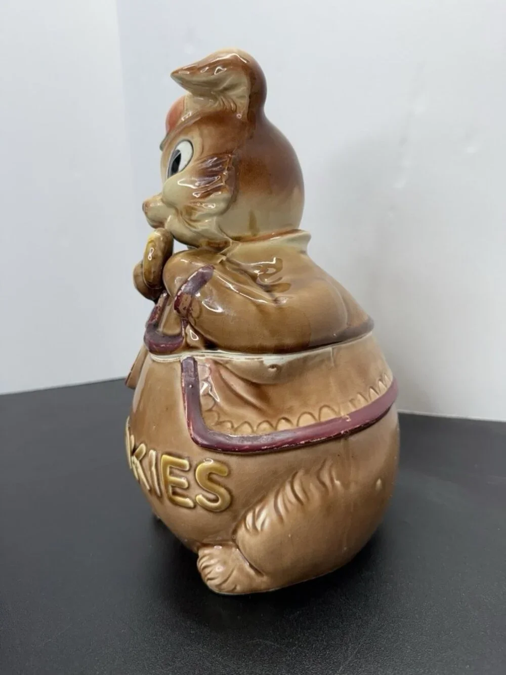 Royal Sealy Bunny Rabbit Cookie Jar Baseball Cap Hat Japan 12.5